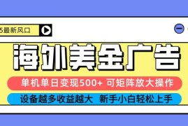 2025吃肉海外美金广告，单机单日变现500 ，矩阵可无限放大，新手小白轻松上手