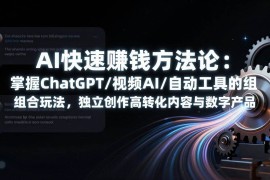 （17560期）AI快速赚钱方法论：掌握ChatGPT/视频AI/自动化工具的组合玩法，独立创作高转化内容与数字产品