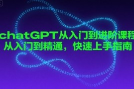 chatGPT从入门到进阶课程，从入门到精通，快速上手指南
