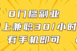 0门槛副业，线上兼职30一小时，有手机即可【揭秘】