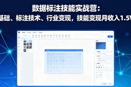 （16181期）数据标注技能实战营：AI基础、标注技术、行业变现，技能变现月收入1.5W 