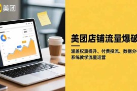 美团店铺流量爆破：涵盖权重提升、付费投流、数据分析，系统教学流量运营