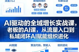AI驱动的全域增长实战课，老板的AI课，从流量入口到私域闭环AI赋能组织进化（26年3月12-14日）