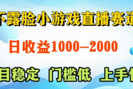 不露脸小游戏直播赛道，可全自动AI玩，可脚本玩，可真人玩，项目稳定，上手快【揭秘】