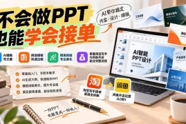 不会做PPT也能学会接单：AI辅助写文案、挑模板、做排版，掌握淘宝写手与闲鱼开店副业完整流程