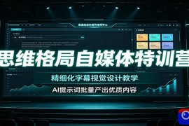 思维格局自媒体特训营：精细化字幕视觉设计教学，AI提示词批量产出优质内容