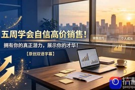 五周学会自信高价销售！拥有你的真正潜力，展示你的才华！【原创双语字幕】