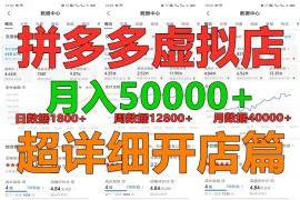拼多多虚拟电商训练营月入40000 你也行，暴利稳定长久，副业首选