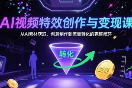 （15587期）AI视频特效创作与变现课：从AI素材获取、创意制作到流量转化的完整闭环