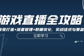 游戏直播全攻略：精准账号打造 流量管理 数据优化，实战话术与复盘技巧