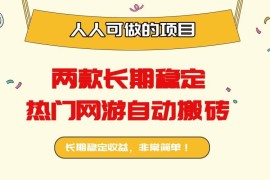 （16040期）两款长期稳定热门网游自动搬砖：日入千元，人人可做的项目！
