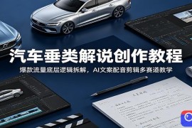 汽车垂类解说创作教程：爆款流量底层逻辑拆解，AI文案配音剪辑多赛道教学