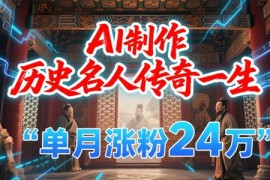 暴力起号！用AI制作历史名人传奇一生，单月涨粉24W，涨粉 变现赛道黑马来了