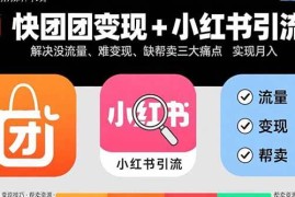 （15877期）快团团变现 小红书引流：解决没流量、难变现、缺帮卖三大痛点 实现月入3w 