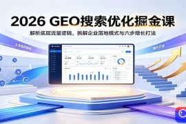 2026 GEO搜索优化掘金课：解析底层流量逻辑，拆解企业落地模式与六步增长打法