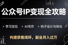公众号IP变现全攻略-更新，学习定位、AI写作、钩子设计与转化，构建获客闭环，副业月入过万