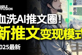 最新AI动态电影漫画小说推文，全流程实操教学，小白也能月入1万 