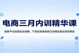 电商三月内训精华课：最新平台运营玩法拆解，干货实战落地助力店铺流量业绩双爆发