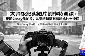大师级纪实短片创作特训课：跟随Casey学拍片，从灵感捕捉到剪辑成片全流程