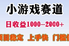 25年暑期高收益项目，小游戏赛道一天收益1-2k  稳定项目，上手快，门槛低【揭秘】