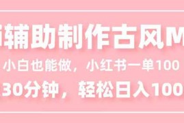 小白也能做！AI辅助制作古风MV，小红薯一单100，每天30分钟轻松日入1000 