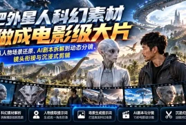 把外星人科幻素材做成电影级大片：从人物场景还原、AI剧本拆解到动态分镜、镜头衔接与沉浸式剪辑