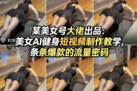 某美女号大佬出品：美女AI健身短视频制作教学，条条爆款的流量密码
