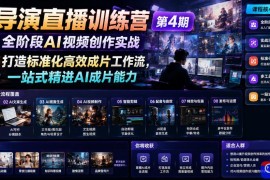 AI导演直播训练营第4期｜全阶段AI视频创作实战，打造标准化高效成片工作流，一站式精进AI成片能力