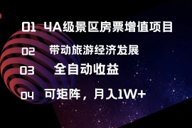 （12172期）4A级景区房票增值项目 带动旅游经济发展 全自动收益 可矩阵 月入1w 