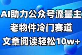 公众号流量主老物件冷门赛道，AI助力，文章阅读轻松10w ，全流程详细教程
