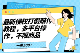 仅揭秘：最新侵权打假赔付项目玩法，全平台可用，不限商品，一单收益至少 500 