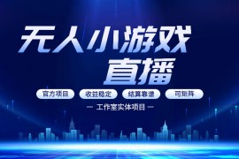 无人小游戏直播：0基础也能做的轻资产副业，解锁无人直播盈利新玩法，轻松月入1W 【揭秘】