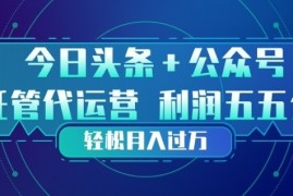 今日头条 公众号双重代运营模式，每天花费十分钟发布，单日稳定变现3张 【揭秘】