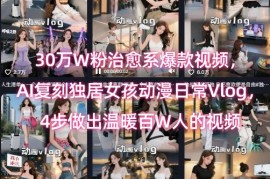 30万W粉治愈系爆款视频，AI复刻独居女孩动漫日常Vlog，4步做出温暖百W人的视频