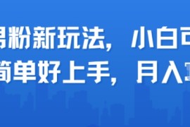 男粉新玩法，小白可做，简单好上手，月入1w