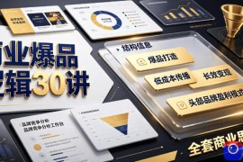 商业爆品逻辑30讲｜拆解各行各业头部品牌盈利模式，吃透爆品打造、低成本传播、长效变现全套商业思维课