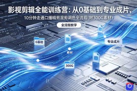 2026影视剪辑全能实战课｜0基础到专业成片，全流程教学，高清带300G素材