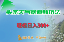 头条天气赛道新玩法，日入300 