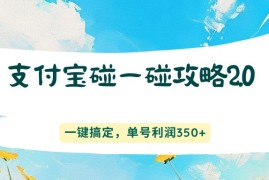 支付宝碰一碰攻略2.0，一键搞定，单号利润350 