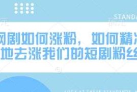 网剧如何涨粉，如何精准地去涨我们的短剧粉丝