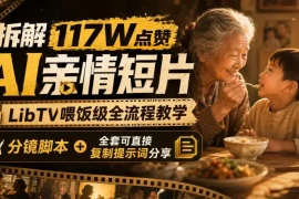 拆解117W点赞AI亲情短片，LibTV喂饭级全流程教学，分镜脚本 全套可直接复制提示词分享