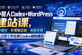 外贸人Codex WordPress建站课，AI建站·外贸独立站·询盘承接，从0到1学会用Codex辅助建站