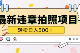 最新违章拍照项目，轻松日入500＋