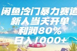 （15064期）闲鱼冷门暴力赛道，新人当天开单，利润80%，日入1000 