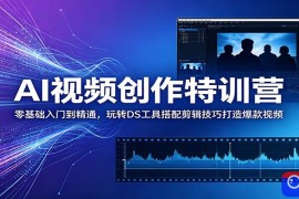 AI视频创作特训营：零基础入门到精通，玩转DS工具搭配剪辑技巧打造爆款视频