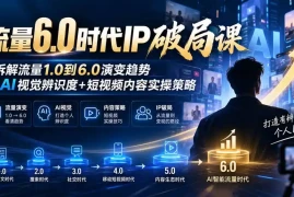 流量6.0时代IP破局课：拆解流量1.0到6.0演变趋势 AI视觉辨识度 短视频内容实操策略
