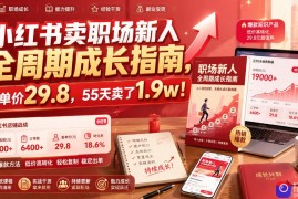 小红书卖职场新人全周期成长指南，客单价29.8，55天卖了1.9w！