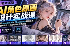 AI角色原画设计实战课：掌握Holopix AI Photoshop基础操作、角色头像设计与游戏美术创作流程