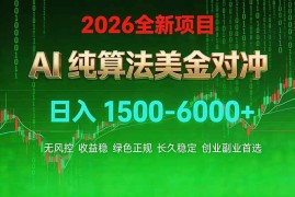 2026 全新美金对冲项目，不套平台赠金，不封号，纯算法对冲，日入 1500-6000 