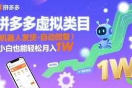 拼多多虚拟类目，机器人发货，回复，小白也能轻松月入1W
